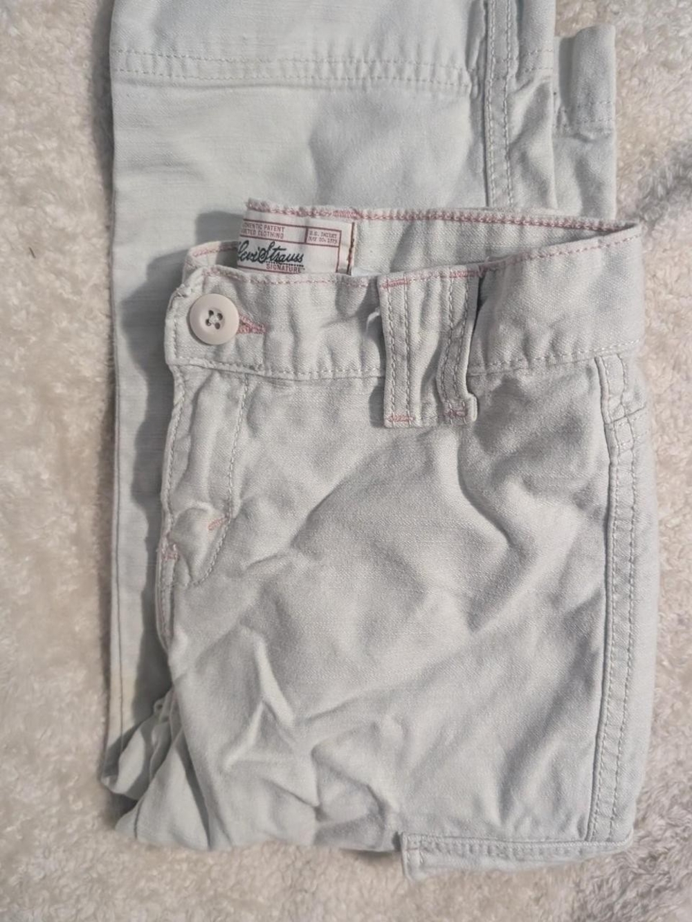 Vintage Y2K Levi Strauss Signature Cargo Pants Khaki Pink Stitching